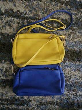 Yellow and Blue Crossbody Duo Bag Set - Women Bags